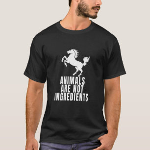 Camiseta Animais Não São Ingredientes Cavalos Direito Vegan