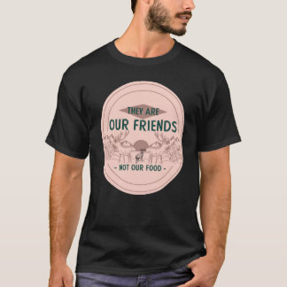 Camiseta Animais Nossos Amigos Não Comidas Amantes de os an