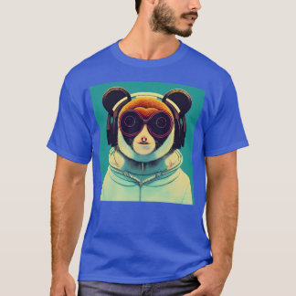 Camiseta animais ouvindo música relaxando a vida animal gif