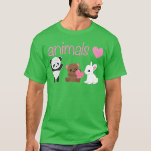 Camiseta animais panda animal urso coelho coração amigo