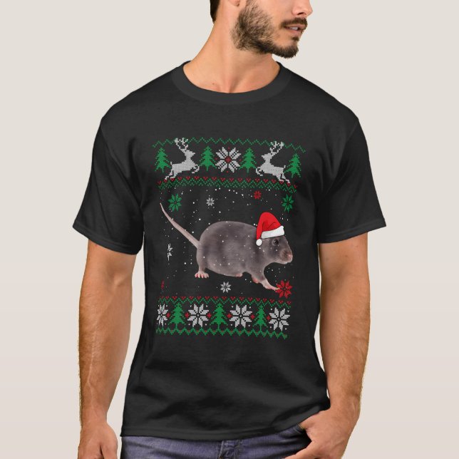 Camiseta Animais Papais noeis Ratos Feios (Frente)