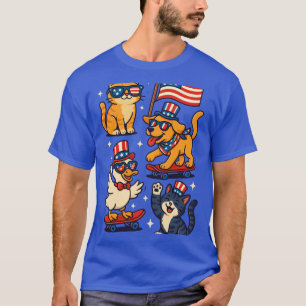 Camiseta Animais Patrióticos 'Merica - Animais de Estimação