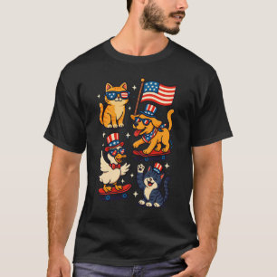 Camiseta Animais Patrióticos 'Merica - Engraçado 4º de julh