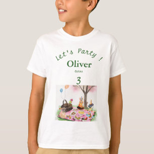 Camiseta Animais personalizados para aniversário de criança
