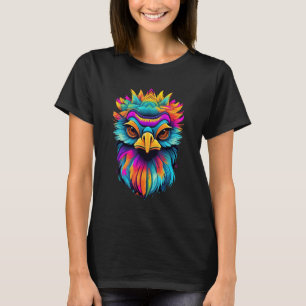 Camiseta Animais Pop de aves de capoeira de Emu Geométrica