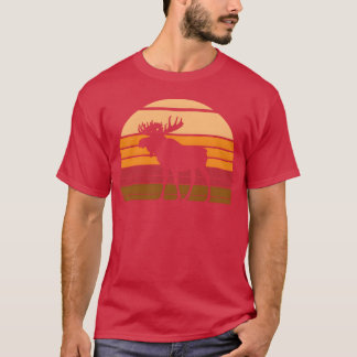 Camiseta Animais pôr do sol alce engraçado