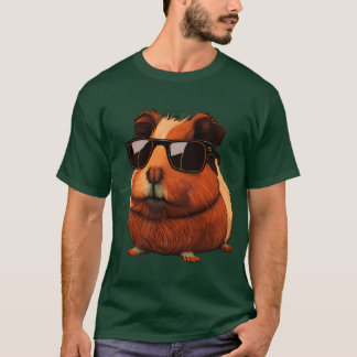Camiseta Animais Porquinho-da-índia Usando Óculos de Sol