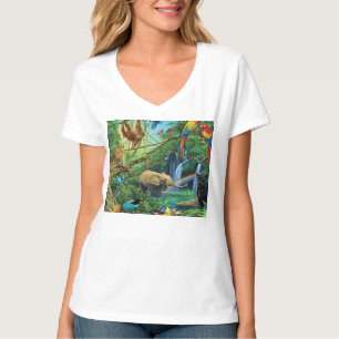 Camiseta Animais que vivem juntos travesseiro decorativo
