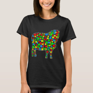 Camiseta Animais Quebra-cabeça de Ovelhas Engraçados Sensib