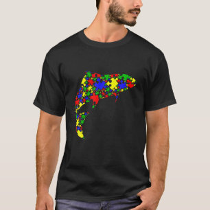 Camiseta Animais Quebra-cabeça de Salmão Engraçados Sensibi