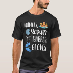 Camiseta Animais Roupas Hospitalares E Luvas De Borracha Té