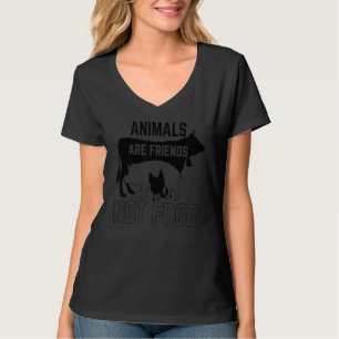 Camiseta Animais São Amigos Não Veganismo Comida Gráfico