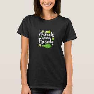 Camiseta Animais São Nossos Amigos Coma Verduras Seja Vegan