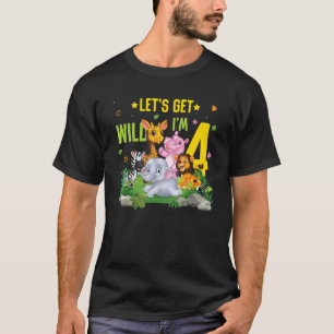 Camiseta Animais Selvagem 4ª Festa De Aniversário Por Dia N