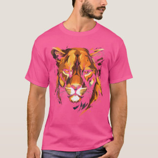 Camiseta Animais Selvagem Coloridos Do Leão De Montanha Li
