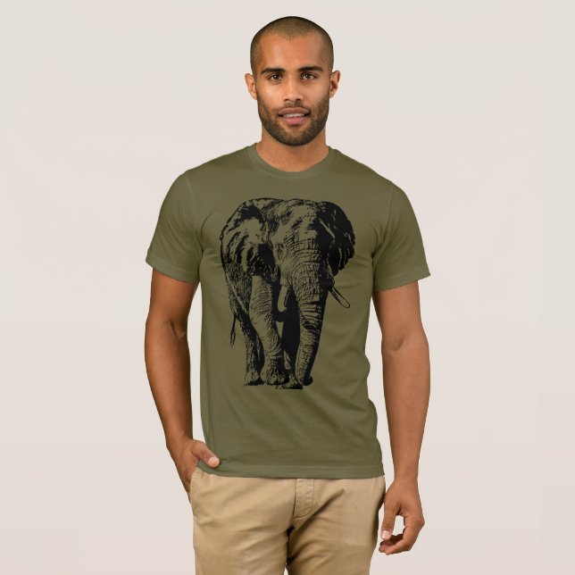 Camiseta Animais selvagens africanos grandes do elefante de (Frente Completa)