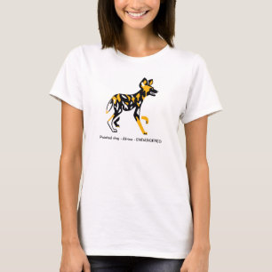 Camiseta Animais selvagens africanos pintados com cão - Ani