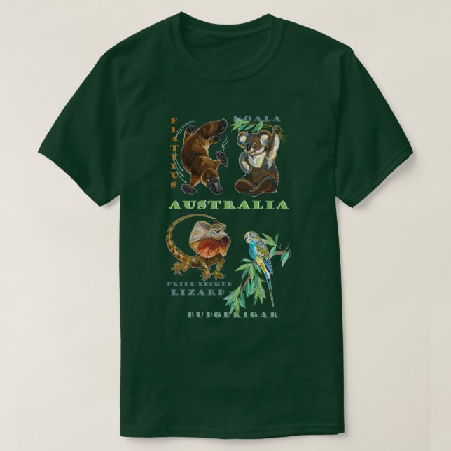 Camiseta Animais selvagens de Austrália (Frente do Design)