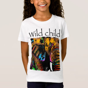 Camiseta Animais selvagens do arco-íris de elefante infant