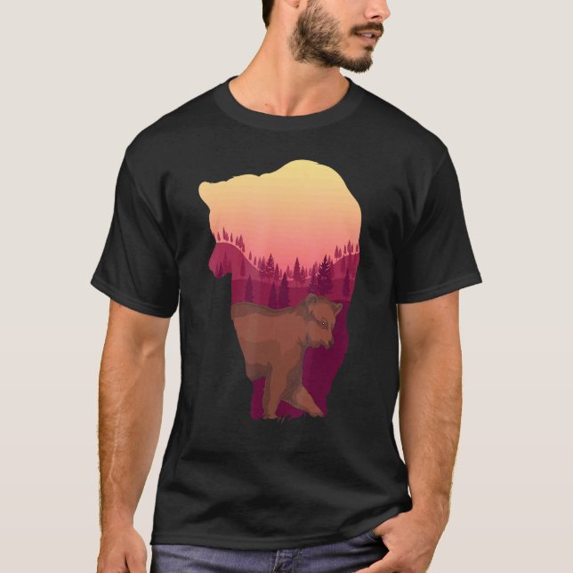 Camiseta Animais Selvagens Florestas Árvores Florestais Urs (Frente)