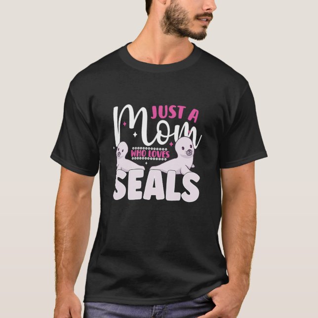 Camiseta animais selvagens focas focas focas doce mar (Frente)