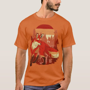 Camiseta Animais Selvagens Fox Lover Natureza Floresta Retr
