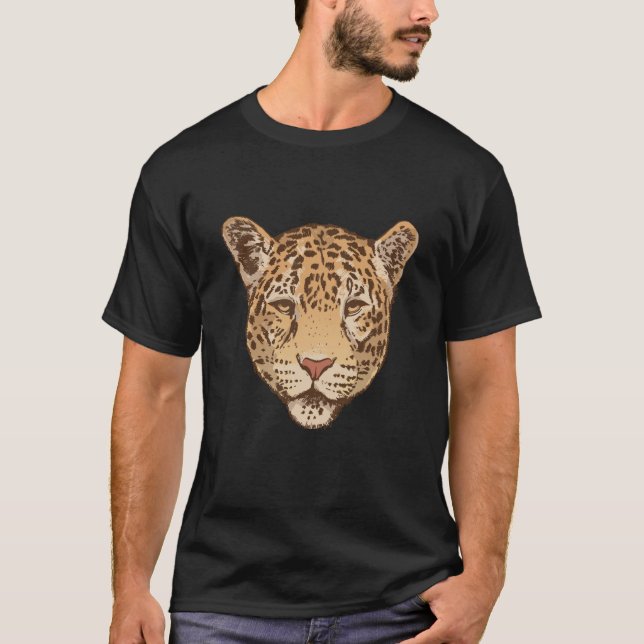 Camiseta Animais Selvagens Gatos-Leopardo face (Frente)