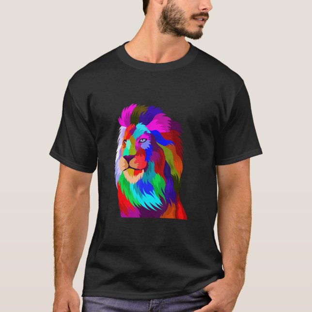 Camiseta Animais Selvagens Natureza, Animais, Cabeça de Leã (Frente)