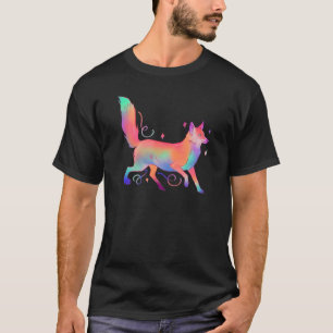 Camiseta Animais Selvagens Raposa Pop Colorida Animais Flor