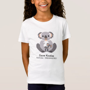 Camiseta Animais selvagens - Save KOALAS - Animais ameaçado