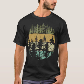 Camiseta Animais Selvagens Vintage Pôr do Sol Montanha Flor
