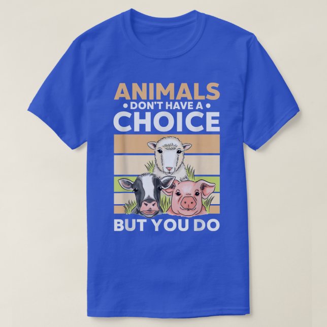 Camiseta Animais Sem Escolha Proteína Vegetariana Ativação  (Frente do Design)