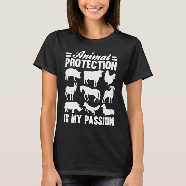 Camiseta Animais Sobre Conserv De Salvamento Dos Ativistas  (Frente)