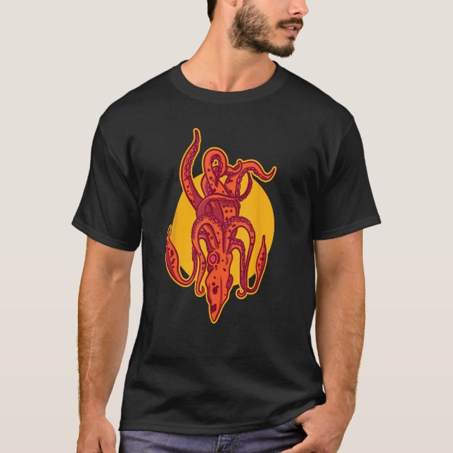 Camiseta Animais Submarinos Com Tentáculos Octopus Squi (Frente)