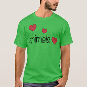 Camiseta Animais três corações presente de amor por animais