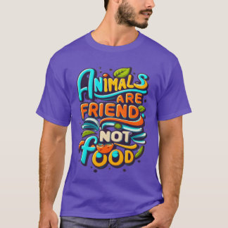 Camiseta Animais Veganos Poderosos São Amigos Não Comida re