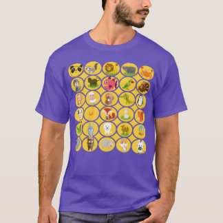 Camiseta Animais zoológico impressão Aprender animais todos