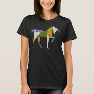 Camiseta Animal abstrato moderno do Tangram do unicórnio d