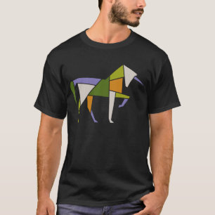 Camiseta Animal abstrato moderno do Tangram do unicórnio d