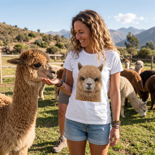 Camiseta Animal Adorável e Fofo de Alpaca