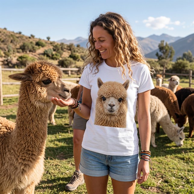 Camiseta Animal Adorável e Fofo de Alpaca (Criador carregado)