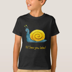 Camiseta Animal adorável feliz do caracol