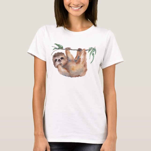 Camiseta animal amante a preguiça (Frente)