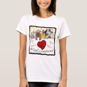 Camiseta Animal as criaturas de todo o deus do