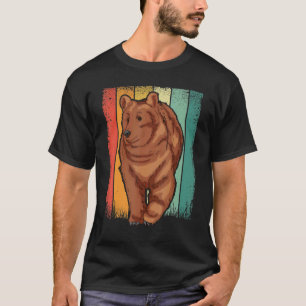 Camiseta Animal Bear Animal Florestal Retro Urso Castanho 1