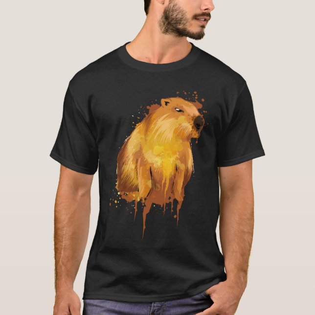 Camiseta Animal Capybara Water Pig Style Watercolour (Frente)