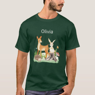 Camiseta Animal coelho ouriço Olivia retrô