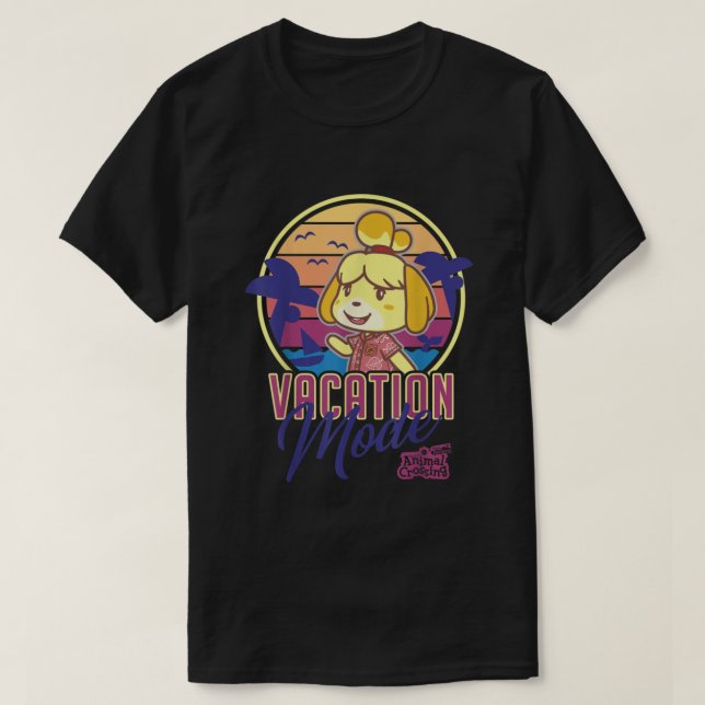 Camiseta Animal Crossing New Horizons Isabelle Vacation Mod (Frente do Design)
