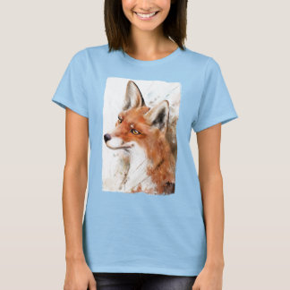 Camiseta Animal da Floresta de Arte Vermelha Fox Wall