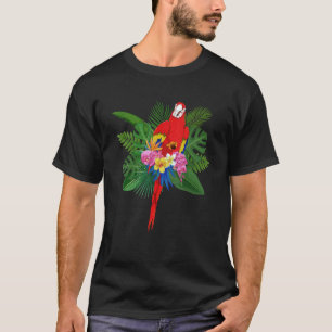 Camiseta Animal da Selva Pássaro Flores Tropical Arara Papa